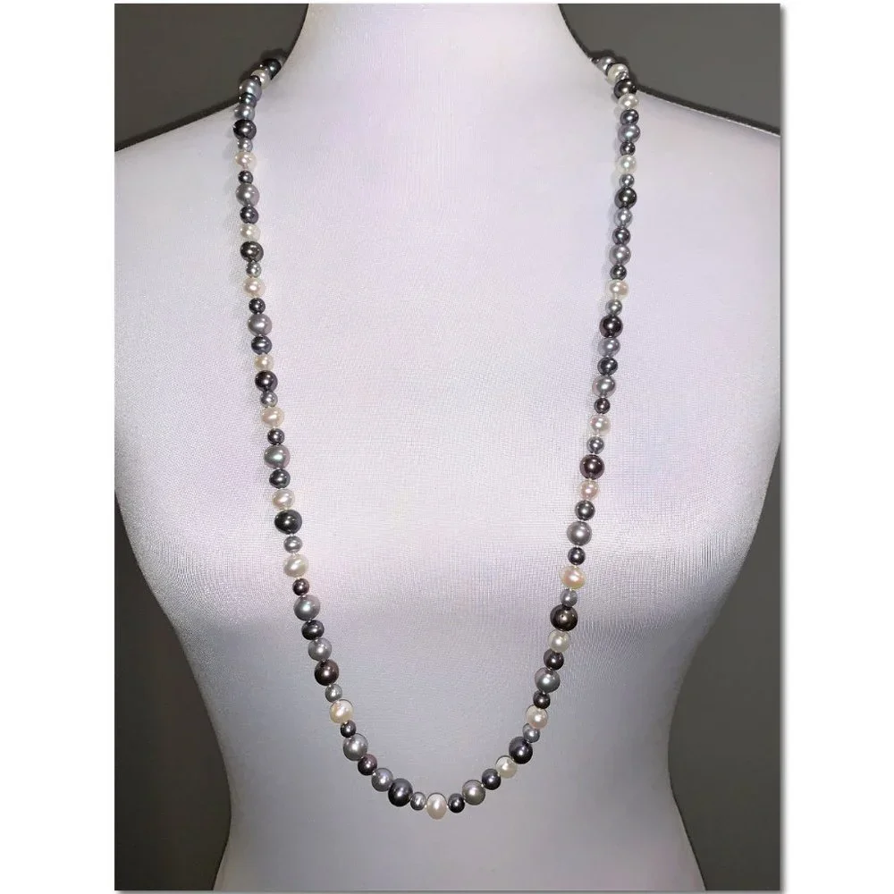 Dillard's Sterling Collection Long Pearl Necklace Tag Attached